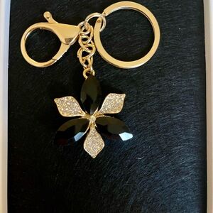Elegant Black and Gold Flower Keychain 10$ and Under 3/20$